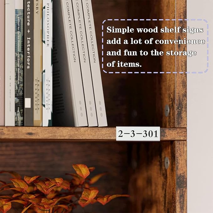 Shelf Label Holder, ELEMGULY 50 Pack Wood Shelf Label Holders Plastic Shelf - Image 4