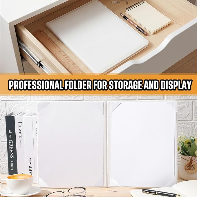 Tenare 10 Pcs White Leather Certificate Holder 8.5 x 11 PU Phd Bachelor Master - Image 6