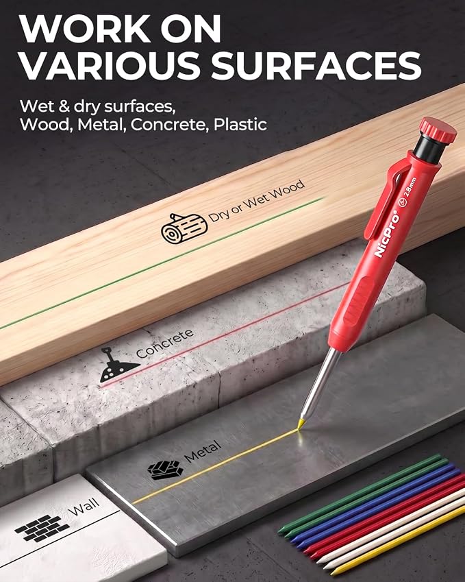 Nicpro 12 Pack Carpenter Pencil - Image 2