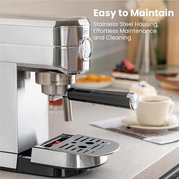 Gevi Espresso Expresso Machine 20 Bar with Auto Milk Frother, Professional Espresso Maker with Steam Wand, Compact Stainless Steel Cappuccino & Latte Machine, Gift for Coffee Lover, Home Baristas-DeskLoop Office