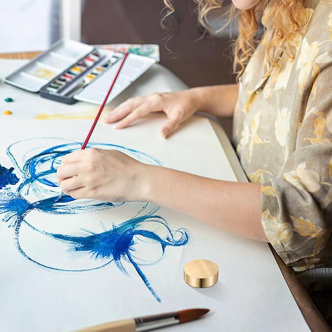 Ipetboom Brass Paperweight 1.57 Inch Round Calligraphy Paper Weight - Image 7