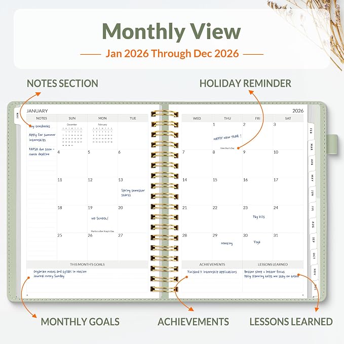 SUNEE 2026 Planner 5.9" x 8.3" – Dated Productivity Planner - Image 4