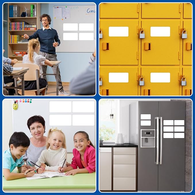 32 Pcs Dry Erase Magnetic Labels, 4.2" x 2.1" White | Reusable Writable - Image 7