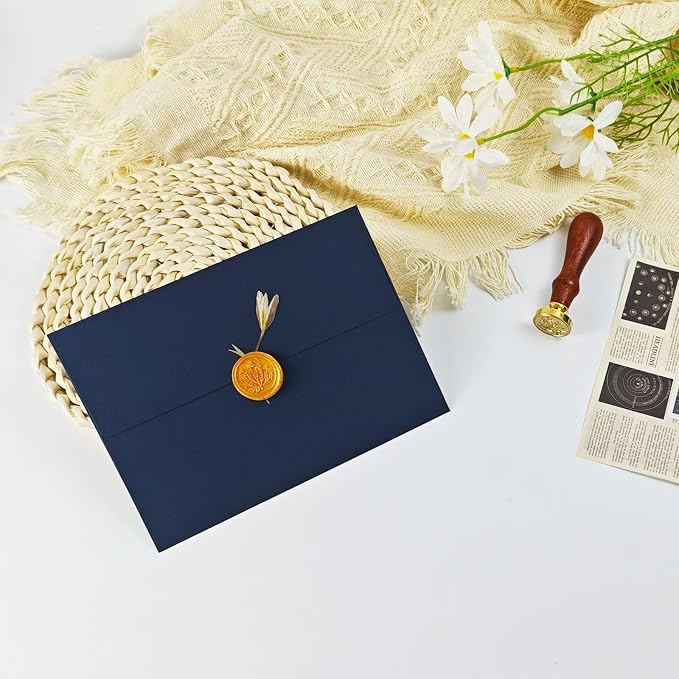 YINUOYOUJIA 50 Packs Navy Blue A7 Envelopes, 5x7 Envelopes - Image 6