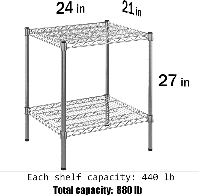 Regal Altair 21" Deep x 24" Wide x 27" Height Wire Shelving Kit | 2-Tier | NSF - Image 3