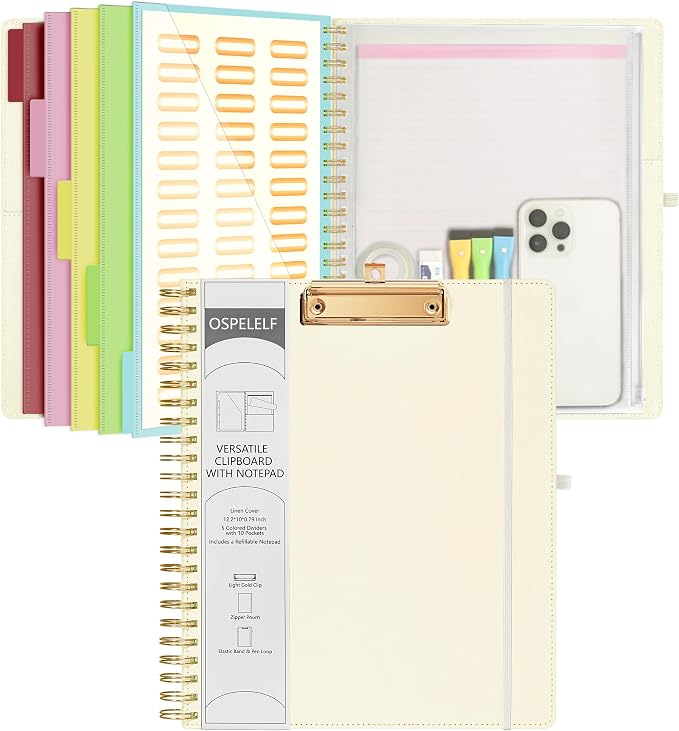 Ospelelf Foldable Spiral Clipboard Folio by OspelelfOfficeSupplies