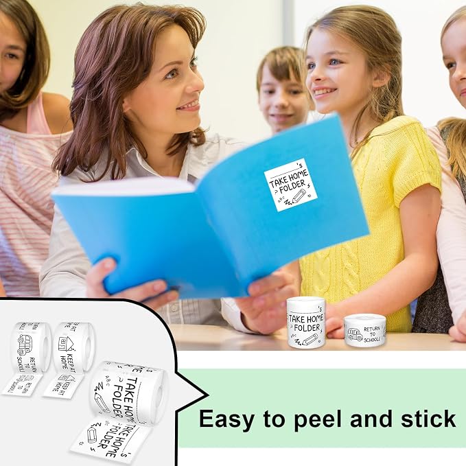 JarThenaAMCS 3 Rolls 900 Pcs Student Homework Folder Labels Return to School - Image 5