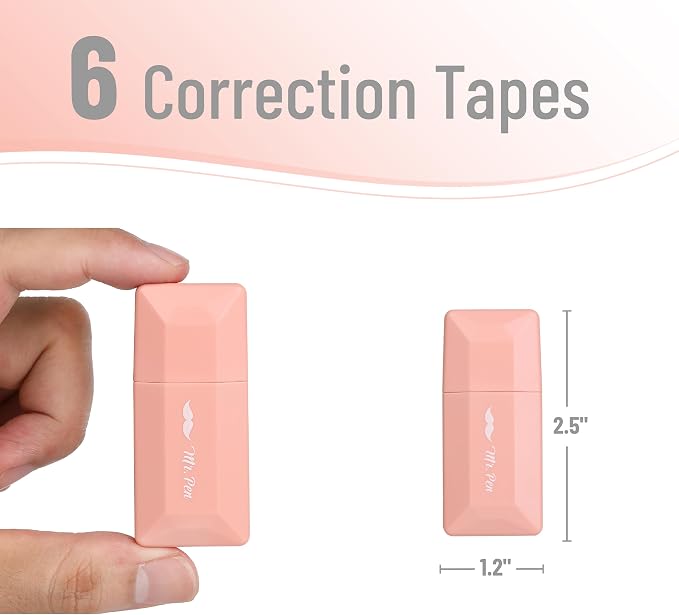 Mr. Pen- Correction Tape, 0.2" x 236", Mocha Blush | Cute Correction Tape - Image 2