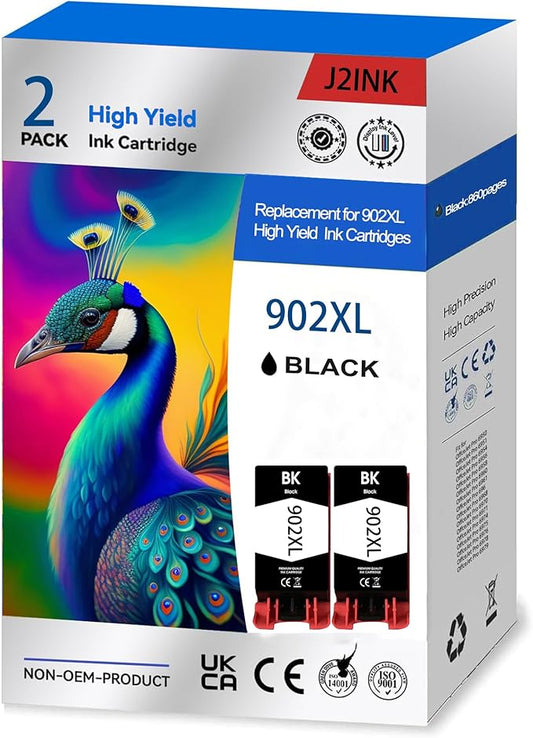 902XL 902 Ink Cartridges for HP Printers Replacement for HP 902XL 902 XL HP902XL/902 HP902XL Black Combo Pack for HP Officejet Pro 6978 Ink Cartridges Work for 6968 6958 6970-DeskLoop Office