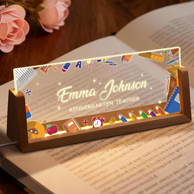 Custom Light Up Name Plate for Desk, Personalized LED Acrylic Name Sign - Image 6