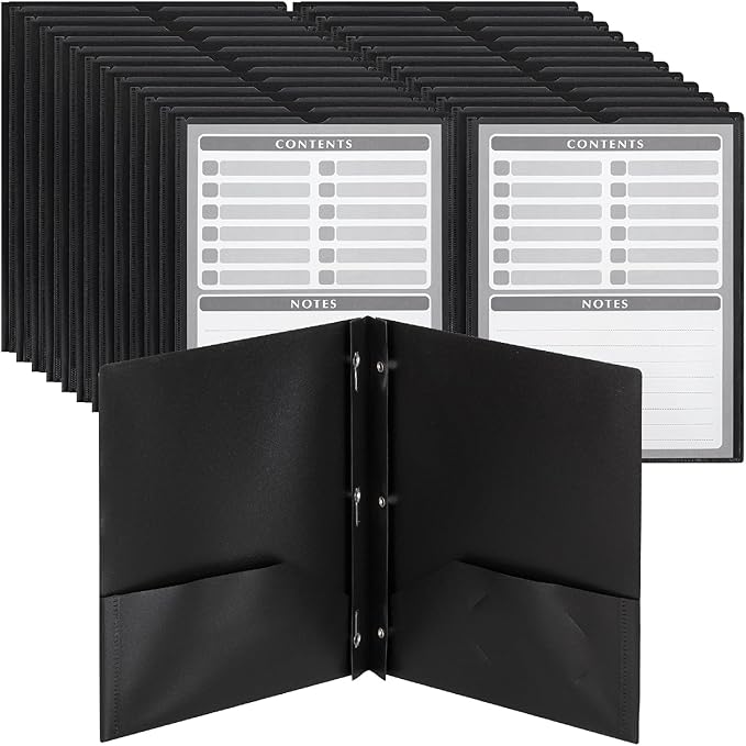 Mr. Pen- Plastic Folders with Pockets and Prongs, 24 Pack, Letter Size | Letter by MrPen