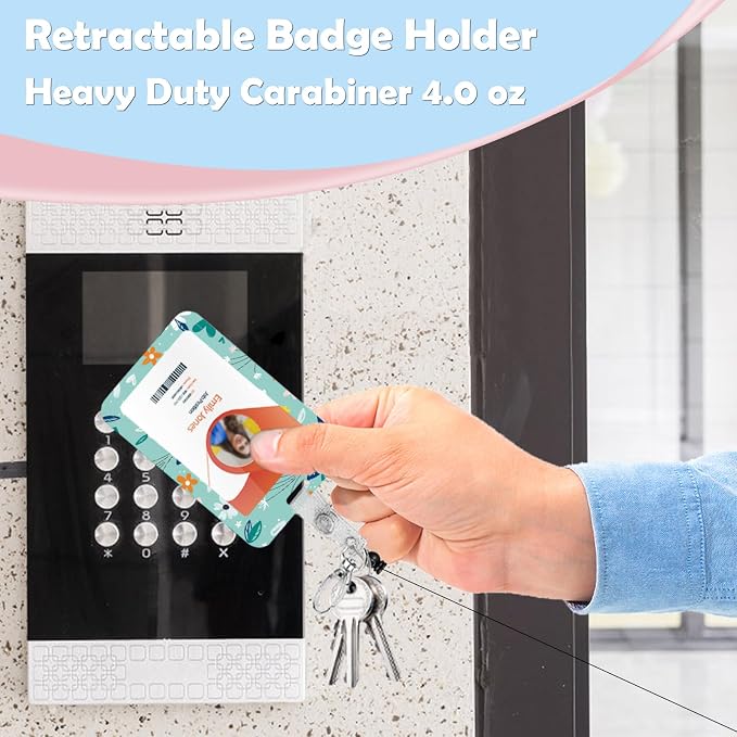 ID Badge Holder with Lanyard, Retractable ID Badge Card Holders Detachable Neck - Image 3
