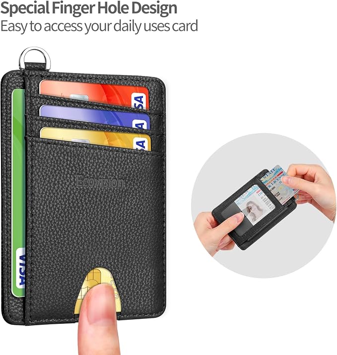 Slim Minimalist Front Pocket Wallet, RFID Blocking Credit Card Holder Wallet - Image 5