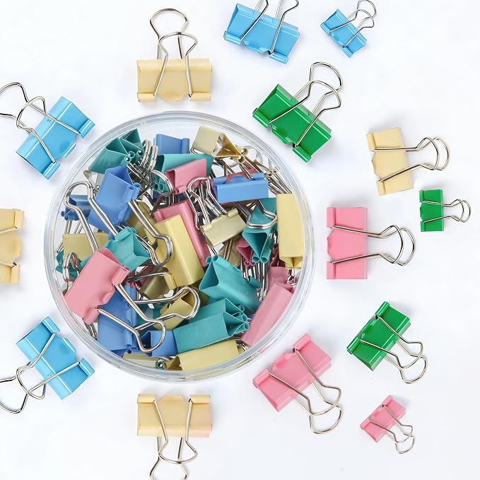 Binder Clips Assorted Sizes, Durable Metal Binder Clips by CREECHWA