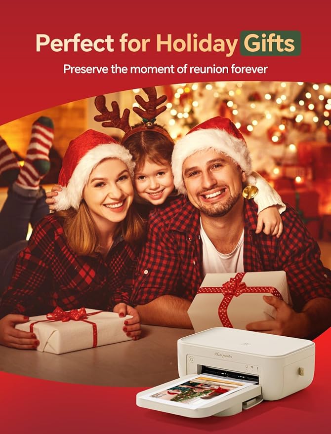 HPRT Photo Printer 4x6,+20 Sheets&1ribbon, Picture Printer for iPhone, Android, Smartphone, AR Video Printing, Portable Photo Printers CP4100-DeskLoop Office