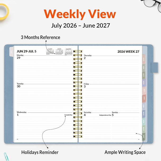 SUNEE 2026-2027 Weekly & Monthly Planner 6.4"x8.5" - Image 3