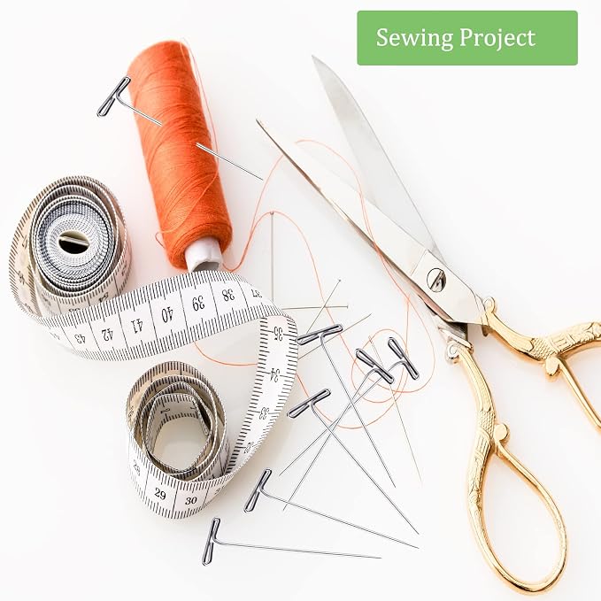 T Pins, Stainless Steel T-pins for Blocking Knitting, Wig Pins for Foam Head - Image 5