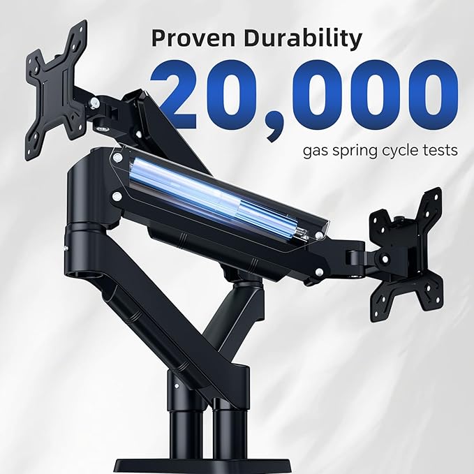 Dual Monitor Mount for Desk, Adjustable Monitor Desk Mount Swivel Vesa Bracket with C Clamp, Computer Monitor Arm Up to 32 Inches, Black-DeskLoop Office