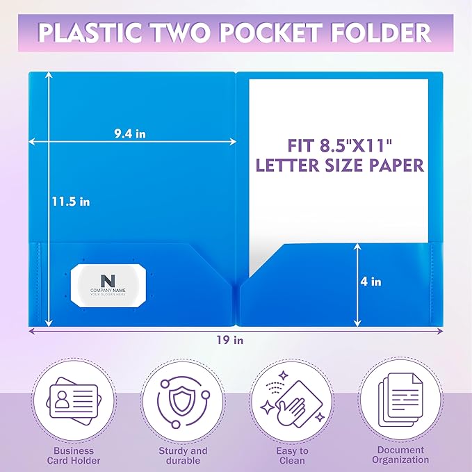 pmybupo Blue Plastic Folders - Image 2
