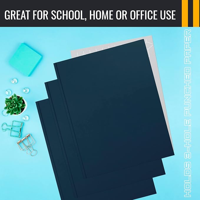 Better Office Products Navy Blue Paper 2 Pocket Folders - Image 6