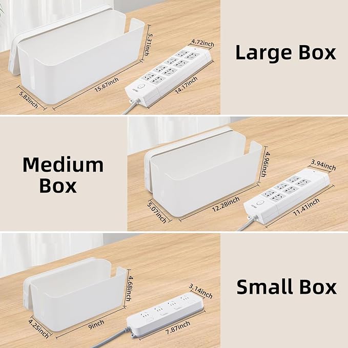 YaeCCC Cable Management Organizer Box Power Strips Hider Power Cords Hider - Image 2