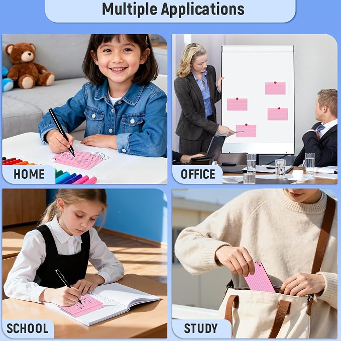 200 Count 3 x 5 Inch Pink Index Cards - Image 7