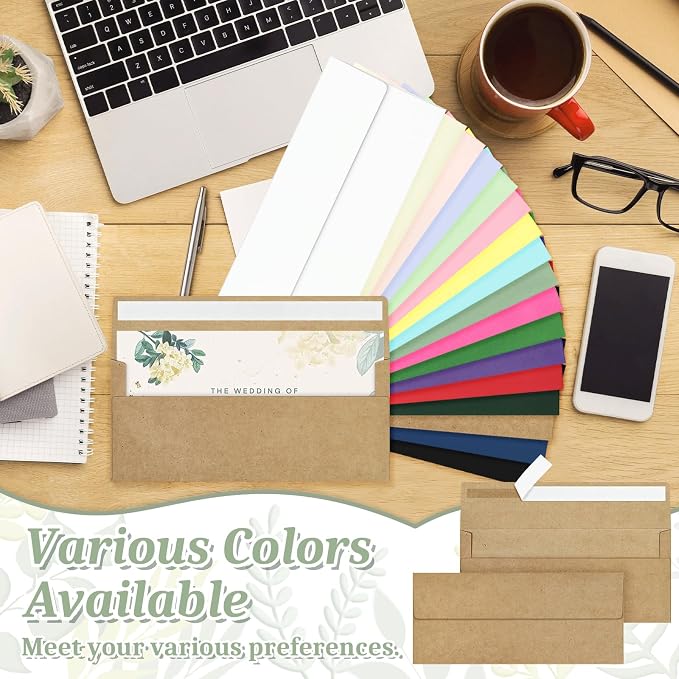 50 Pcs Kraft #10 Business Envelopes, Self Seal Standard Envelopes, Windowless - Image 4