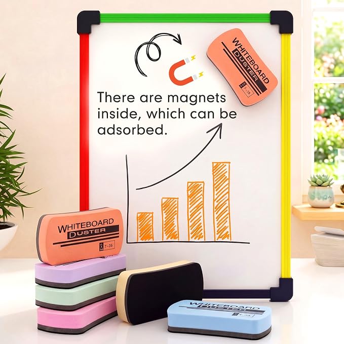 Outus 30 Pcs White Board Erasers Bulk Magnetic Dry Erase Erasers Assorted Color - Image 3