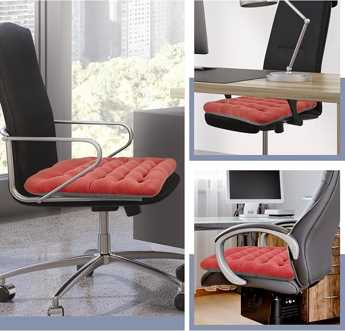 BUYUE Good Support Office Chair Cushion Padded, Soft Velvet Comfortable - Image 2