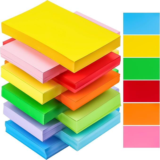 600Pcs Blank Colored Index Cards 3x5 Inch Flash Cards, Blank Note Card by MotBach