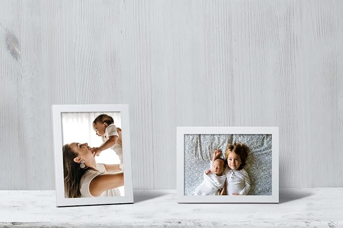 ELSKER&HOME 5x7 Picture Frame White Set of 6 Glass | Multi Photo Frames Collage - Image 2