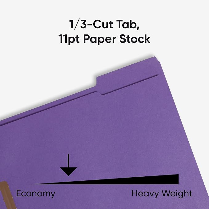 Smead Fastener File Folders, Reinforced 1/3-Cut Tabs, 2 Fasteners, Letter Size - Image 5