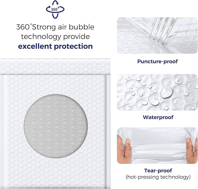 Fuxury Bubble Mailers 8.5x12 Inch 25 Pack Self-Seal Adhesive Padded Envelopes - Image 4