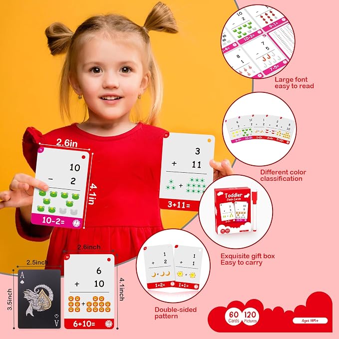 60Cards, 120 Pictures Math Flash Cards - Image 4