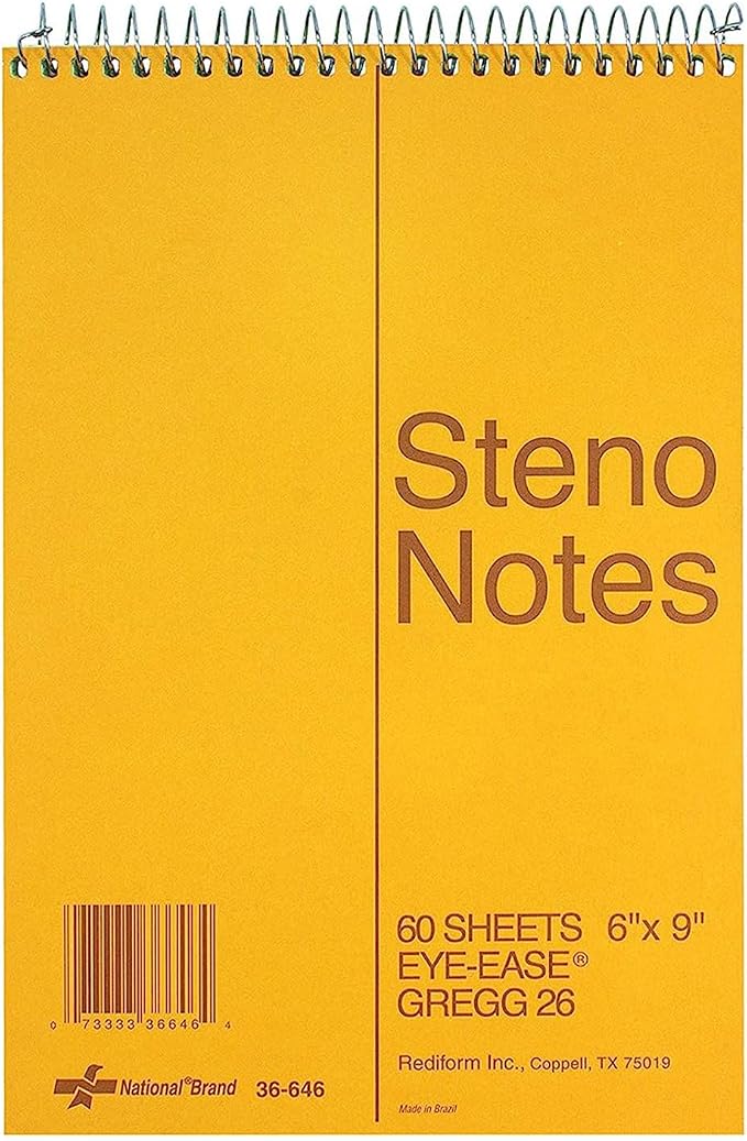 National Steno Notebook, Gregg-Ruled, 60 Sheets by National