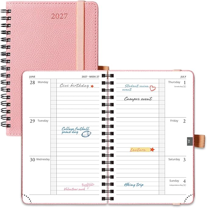 POPRUN 2027 Planner, Daily Appiontment Book from Jan 2027 to Dec 2027, Spiral by POPRUN