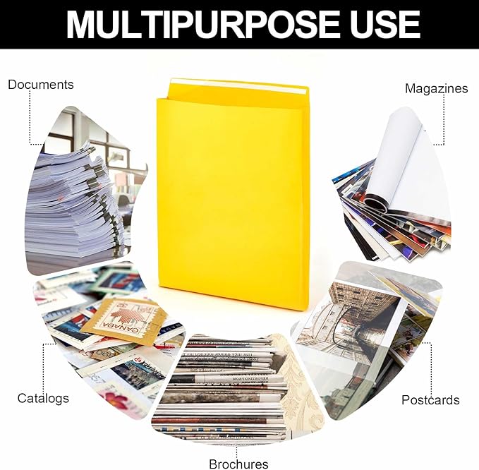 40 Pcs 14 x 18 x 2 Inch Large Expandable Catalog Envelopes Manilla Kraft Peel and Seal Envelopes Light Large Mailing for Office Home Documents Magazines Photos Storage Organizing-DeskLoop Office