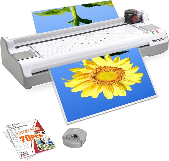 Laminator Machine 11X17 with 70Letter Size Laminating Sheets for A3/A4,13Inch Wide Thermal Hot&Cold 2Roller Lamination Laminated 3-5mil for Office Home School Teacher,with Paper Cutter,Corner Rounder-DeskLoop Office