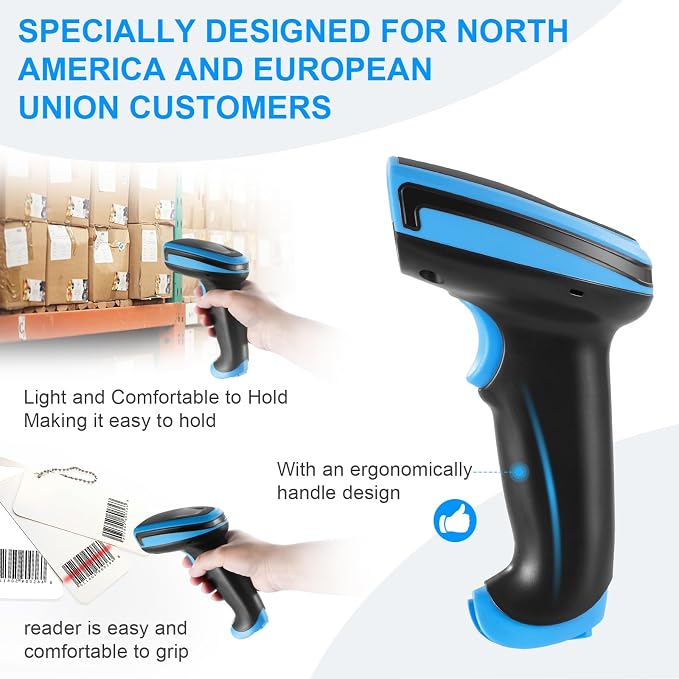 Barcode Scanner Onewscan Wireless 1D Laser Bar Code Scanners - Image 8