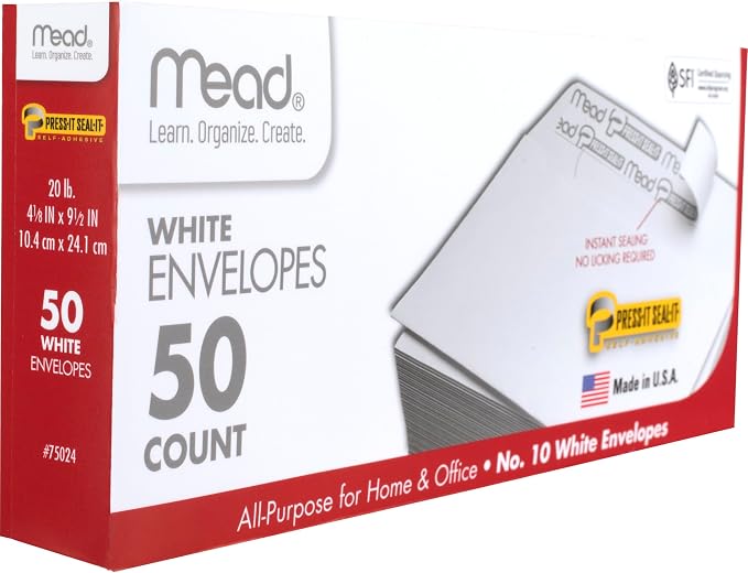 Mead #10 Envelopes, Press-It Seal-It - Image 3