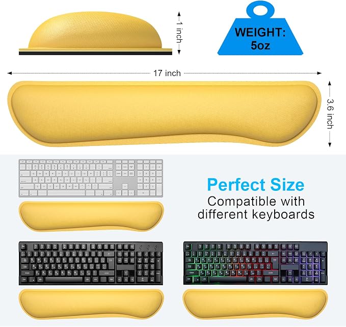 Dapesuom Enlarge Keyboard Wrist Rest, Cute Memory Foam Keyboard Wrist Cushion - Image 6