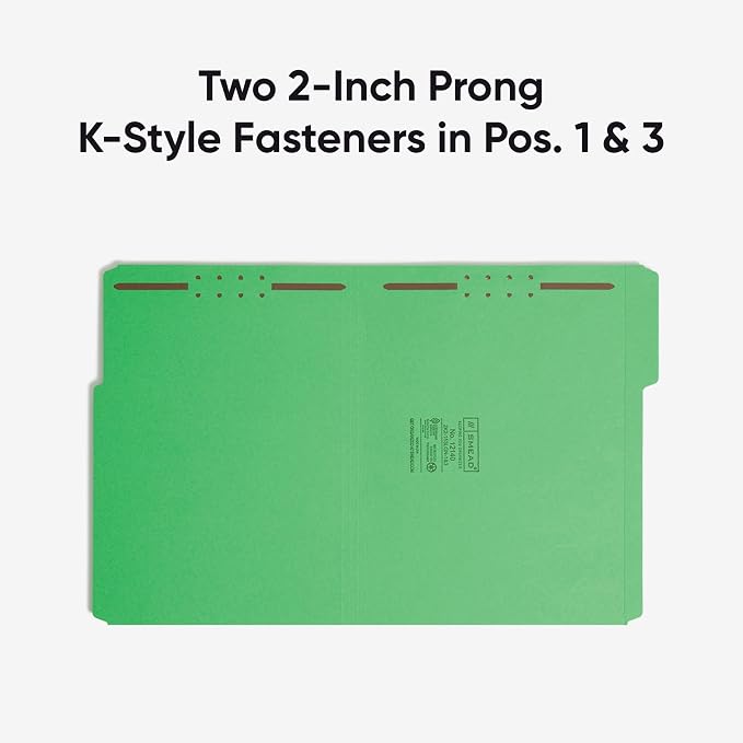 Smead Fastener File Folders, Reinforced 1/3-Cut Tabs, 2 Fasteners, Letter Size - Image 6