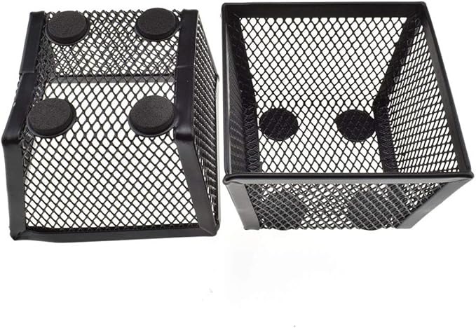 HAHIYO Stackable Paper Clip Mesh Holder cup 2.2" Height 2 Pack Black Sturdy PaperClip Holder Container for Desk Drawer Organizer Collection for Home Office School Soft Foam Feet No Sharp Edges-DeskLoop Office