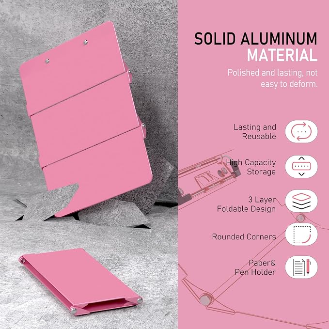 Nursing Clipboard Foldable Without Edition Cheat Charts, 3 Layers Aluminum - Image 4