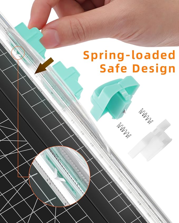 Firbon 2Pcs Refill Blades for A4 A5 Paper Cutter, Spring-Loaded Safeguard - Image 4