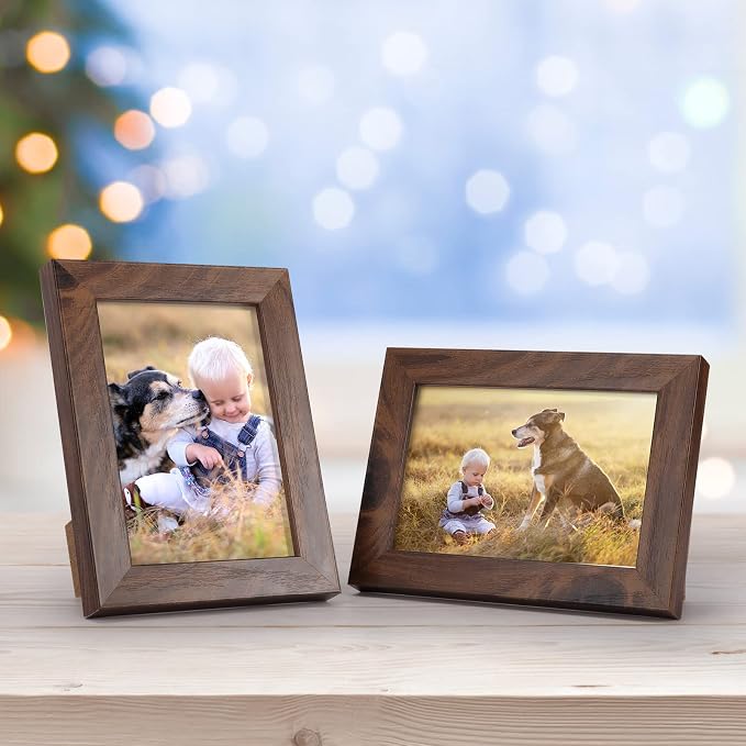 Giftgarden 3.5x5 Picture Frame Brown 12 Pack, Rustic Walnut 3.5 x 5 Photo - Image 5