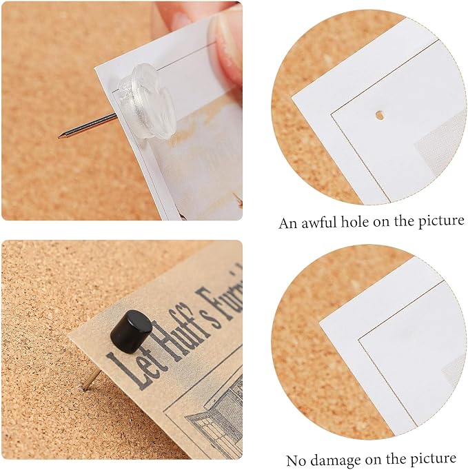 Outus 50 Sets Magnetic Push Pin Magnet Thumb Tack Poster Hanger Thumb Tacks - Image 4