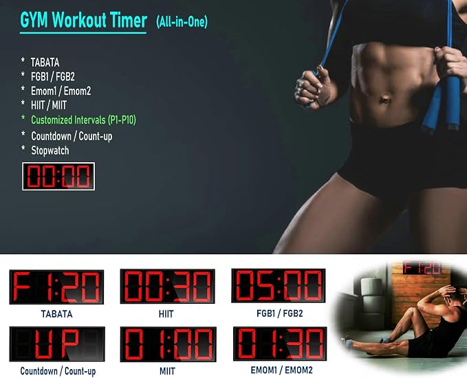ETEBRG 17.3'' Huge Digital Wall Clock, Home Gym Interval Workout Timers - Image 5