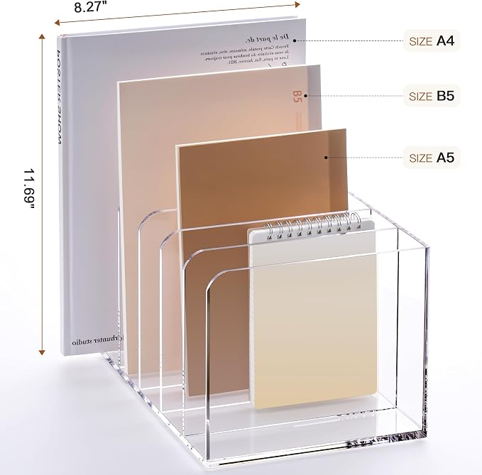YUXUN Acrylic Magazine Holder, Book Storage-Office/Home/Classroom Organization - Image 3