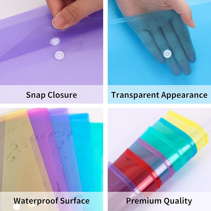 EOOUT 14pcs Plastic Envelopes, Plastic Folders - Image 4